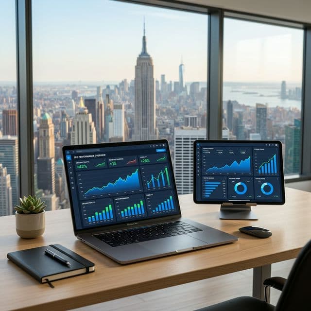 SEO Analytics — Dashboard with growth metrics